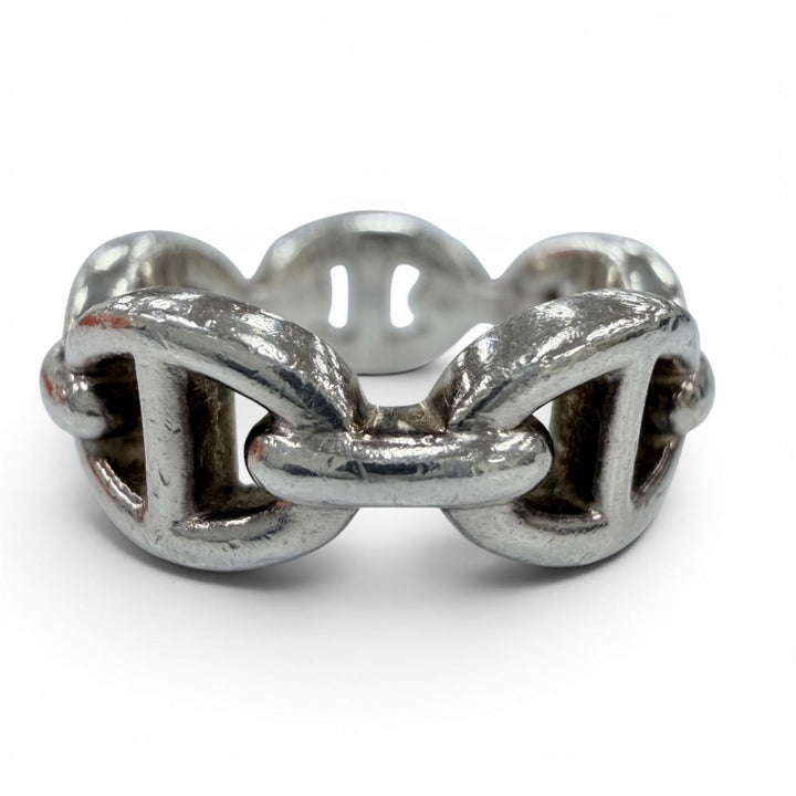 Very Good HERMES Ring ring Enchene PM ChÃ©ne Dunkel Silver AG925 Women