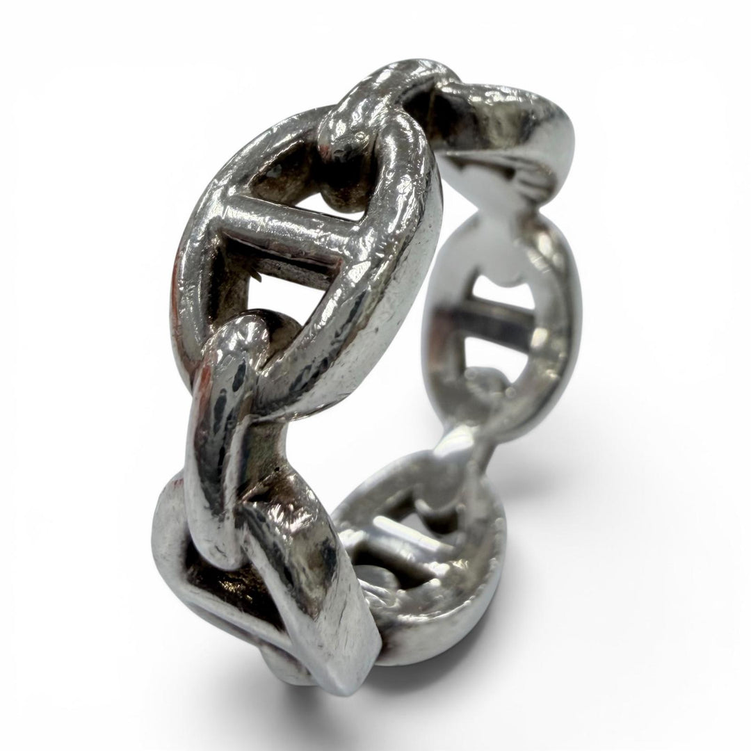 Very Good HERMES Ring ring Enchene PM ChÃ©ne Dunkel Silver AG925 Women