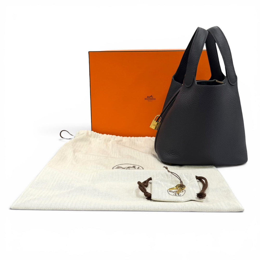 Pristine HERMES Handbag Picotin Lock PM 18 Taurillon Clemence Leather Women