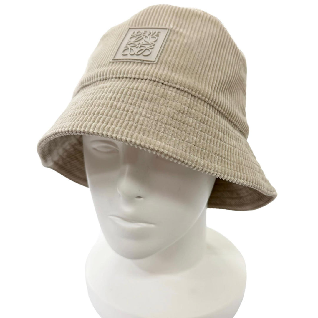 Great LOEWE hat Corduroy Anagram Patch Bucket Gurege cotton mens 57 K820HB1X65