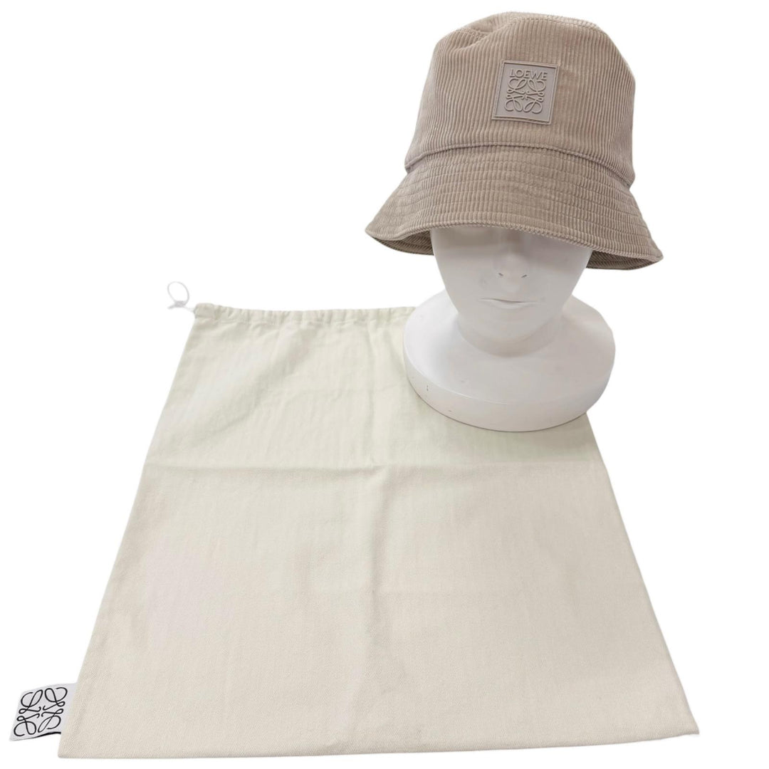 Great LOEWE hat Corduroy Anagram Patch Bucket Gurege cotton mens 57 K820HB1X65