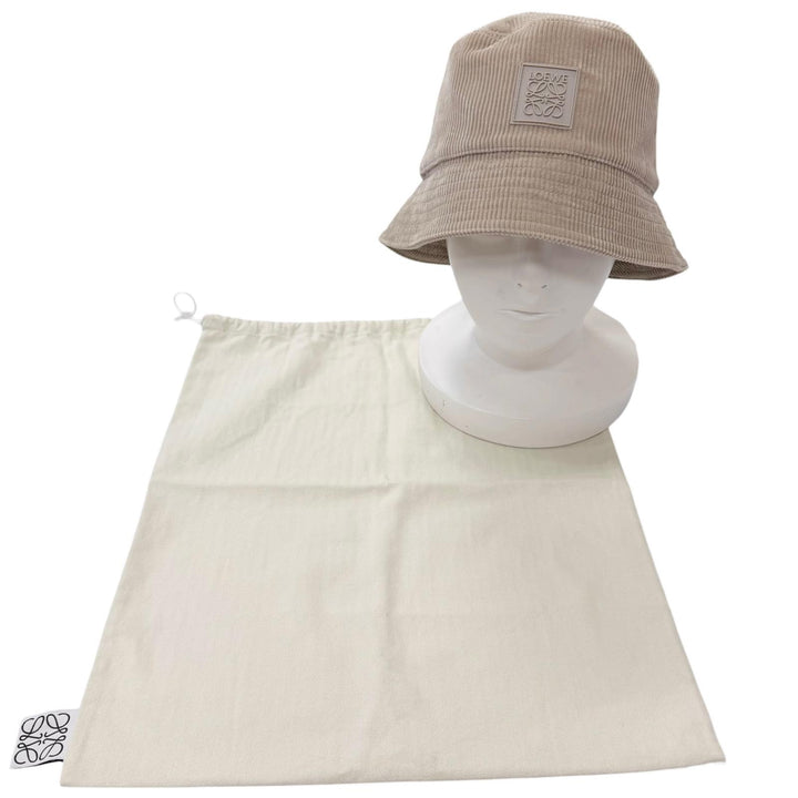 Great LOEWE hat Corduroy Anagram Patch Bucket Gurege cotton mens 57 K820HB1X65