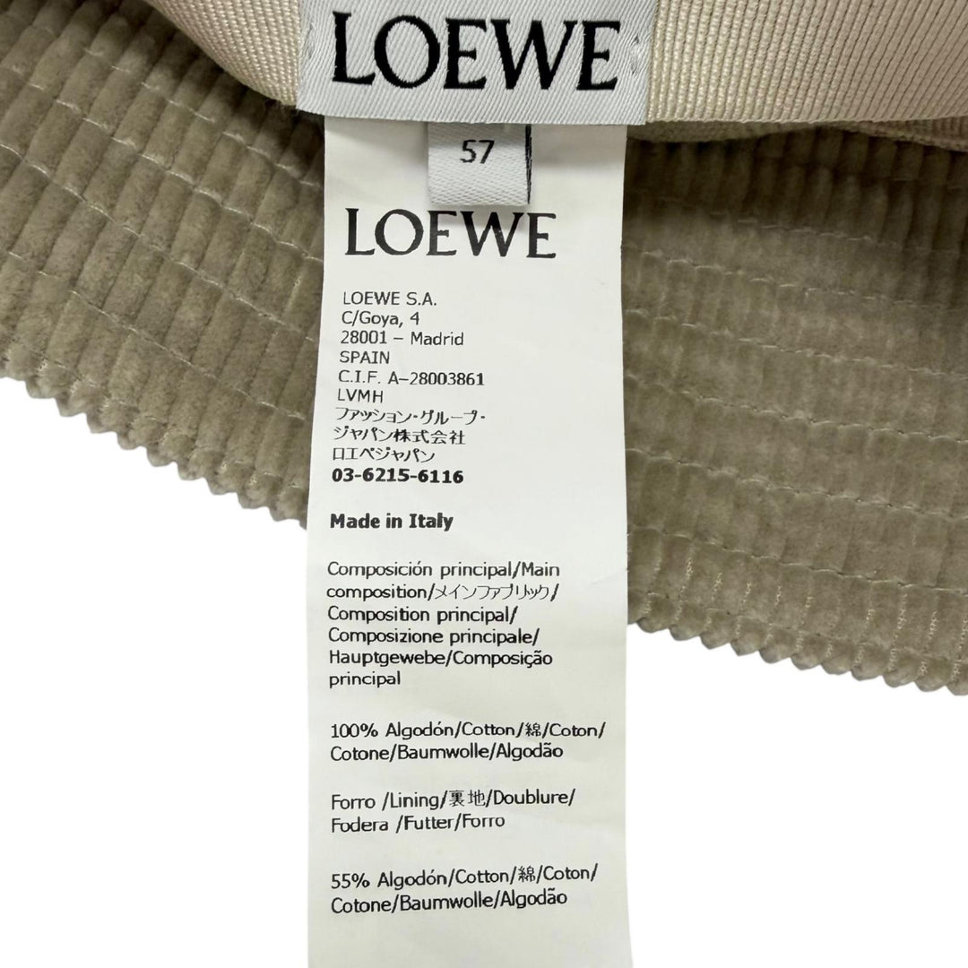 Great LOEWE hat Corduroy Anagram Patch Bucket Gurege cotton mens 57 K820HB1X65