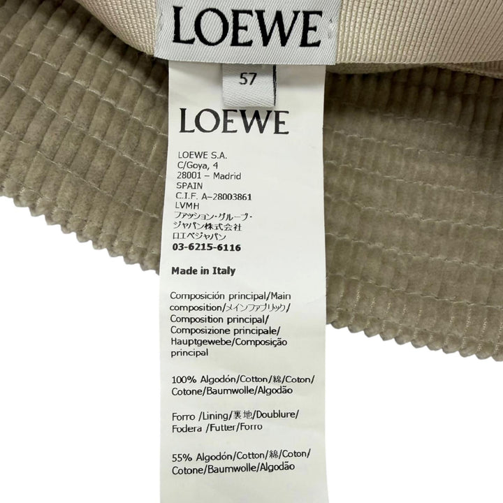 Great LOEWE hat Corduroy Anagram Patch Bucket Gurege cotton mens 57 K820HB1X65
