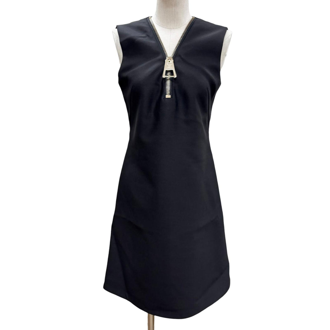 Excellent LOUIS VUITTON one piece black wool Women 36 FQDR37