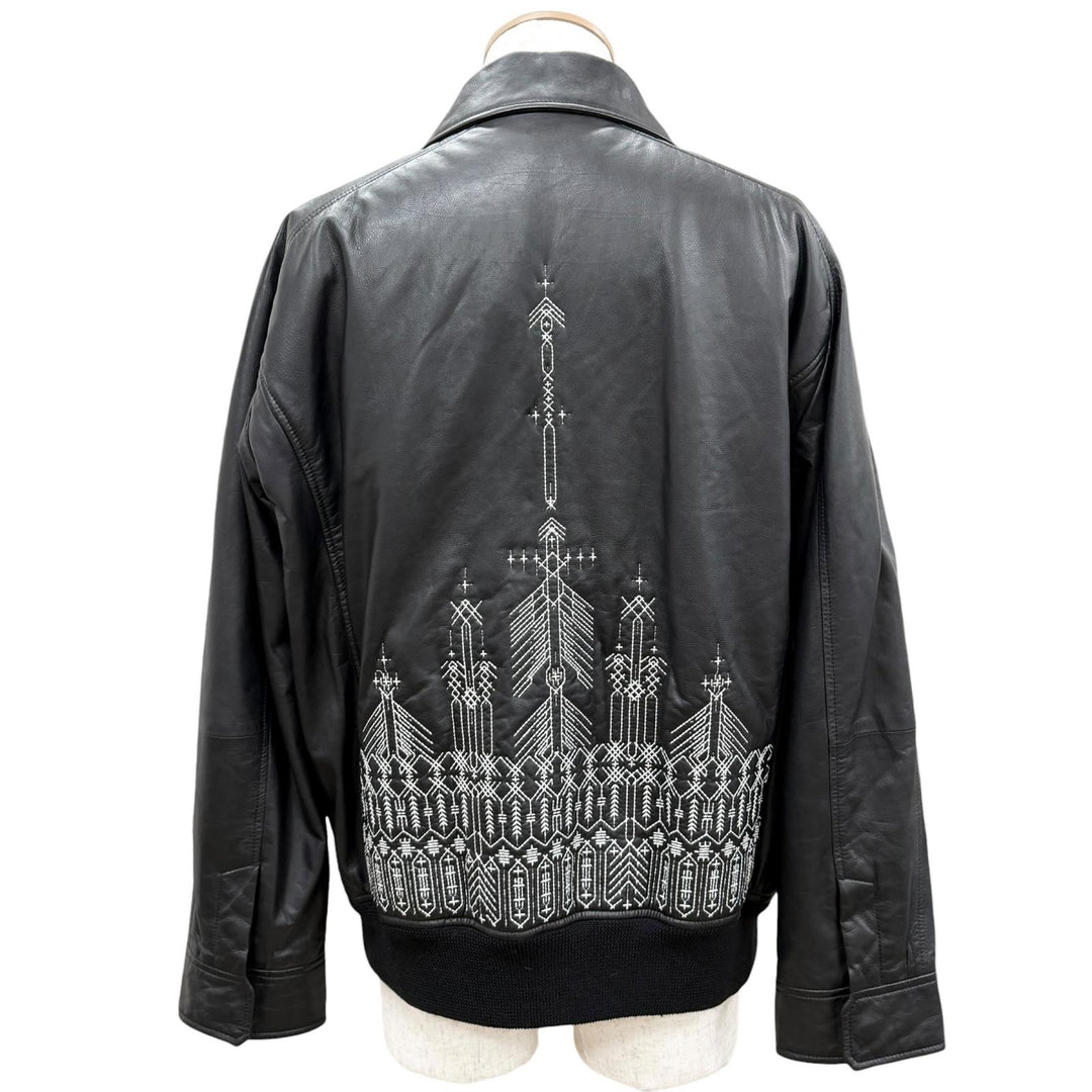 Excellent Berluti Scott Campbell leather jacket black Cowhide mens