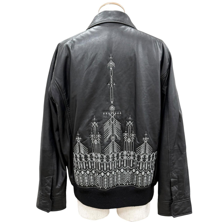 Excellent Berluti Scott Campbell leather jacket black Cowhide mens