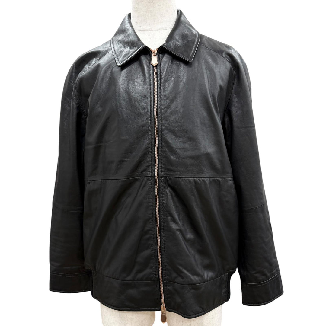 Excellent Berluti Scott Campbell leather jacket black Cowhide mens