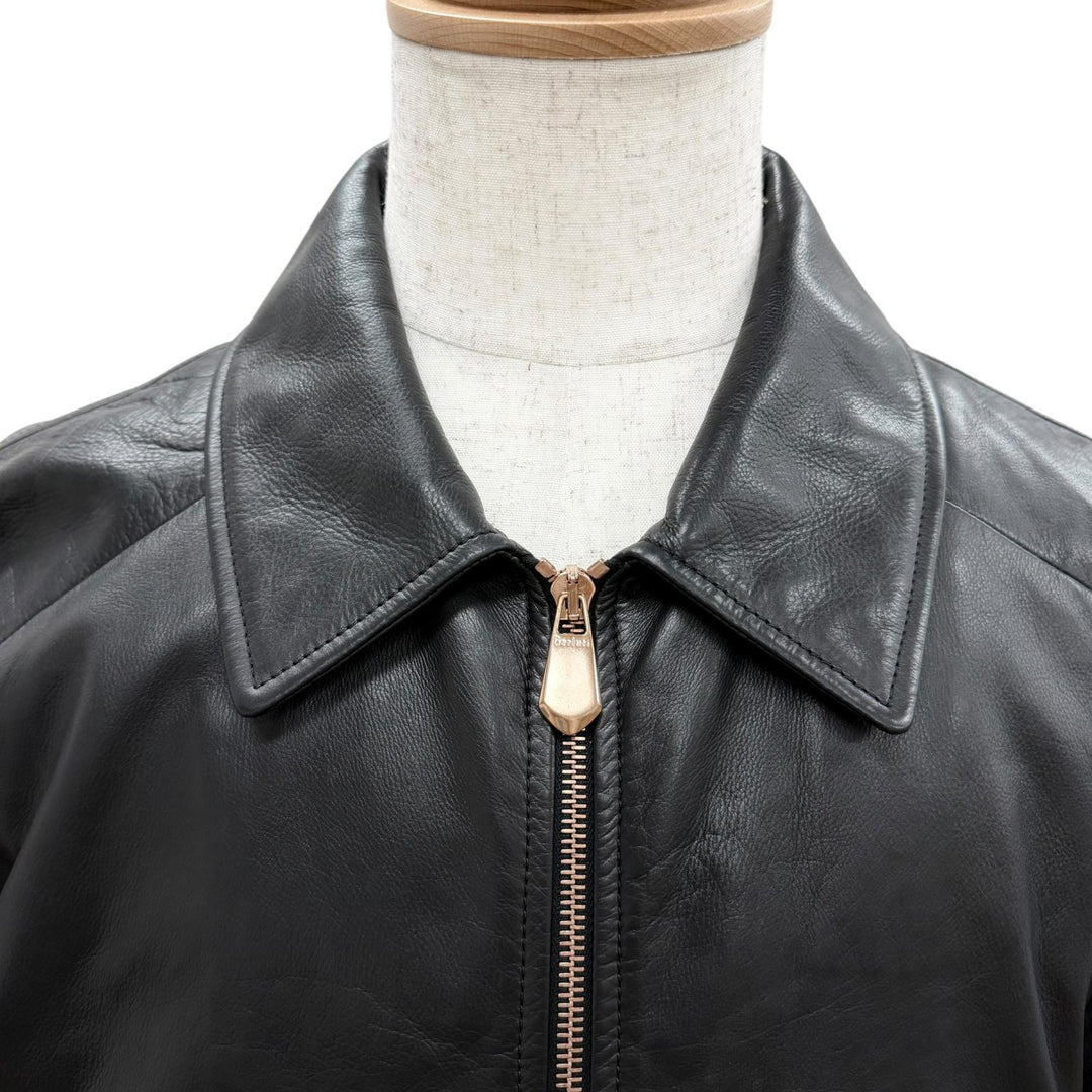 Excellent Berluti Scott Campbell leather jacket black Cowhide mens