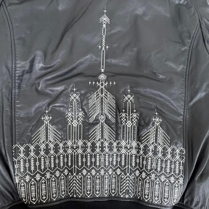 Excellent Berluti Scott Campbell leather jacket black Cowhide mens