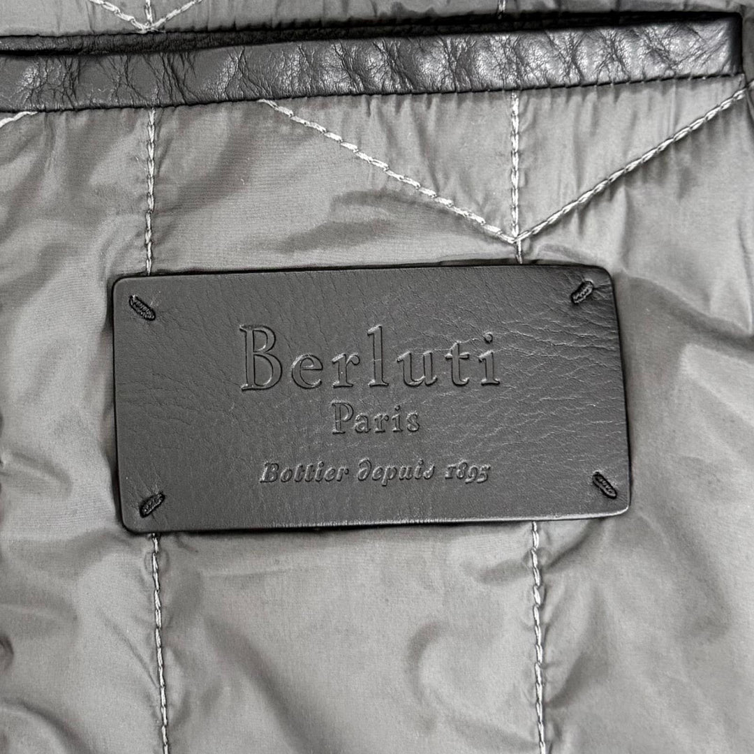 Excellent Berluti Scott Campbell leather jacket black Cowhide mens