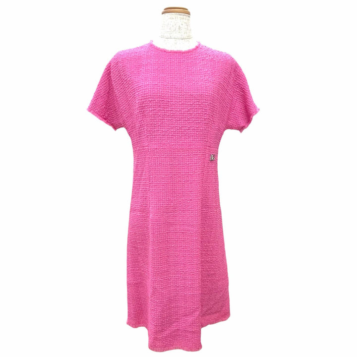 Excellent DOLCE&GABBANA one piece leopard print lining, short-sleeved pink 42