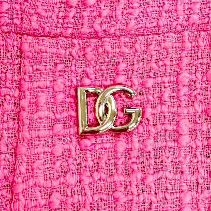 Excellent DOLCE&GABBANA one piece leopard print lining, short-sleeved pink 42