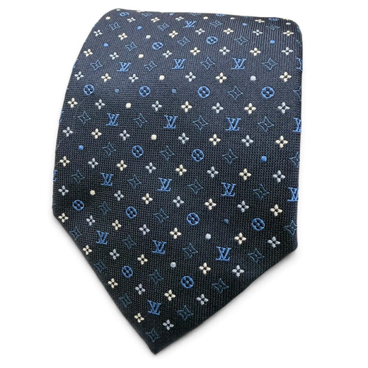 Excellent LOUIS VUITTON tie Monogram Gradient Dots 8cm Dark navy silk M76844