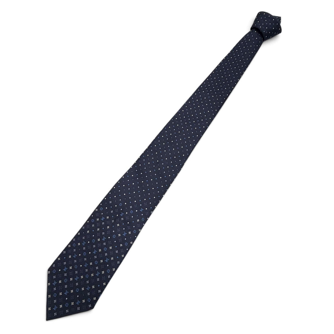 Excellent LOUIS VUITTON tie Monogram Gradient Dots 8cm Dark navy silk M76844