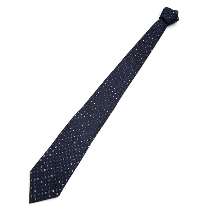 Excellent LOUIS VUITTON tie Monogram Gradient Dots 8cm Dark navy silk M76844