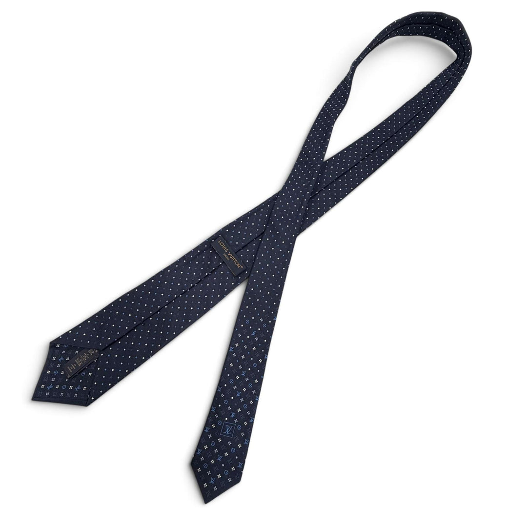Excellent LOUIS VUITTON tie Monogram Gradient Dots 8cm Dark navy silk M76844