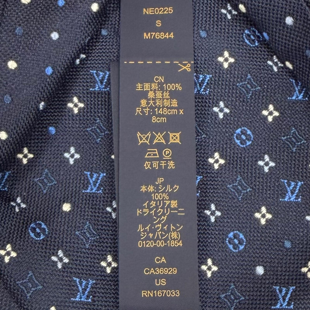 Excellent LOUIS VUITTON tie Monogram Gradient Dots 8cm Dark navy silk M76844