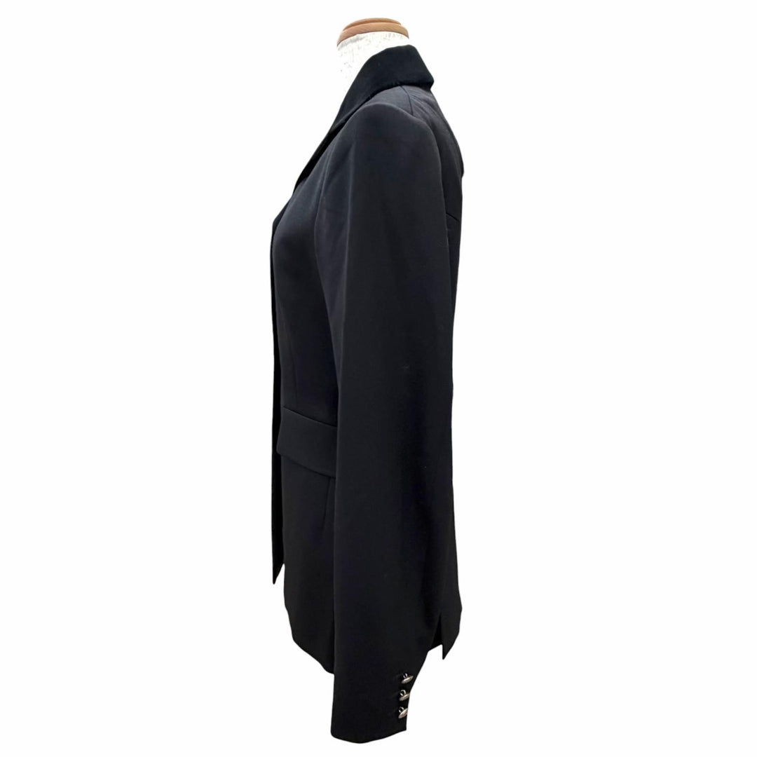 Excellent HERMES tailored jacket Serie buttoned velour collar riding jacket 38