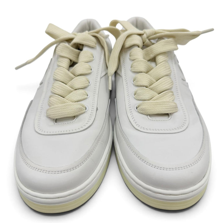 Excellent CHANEL Low cut sneakers COCO Mark leather white Women 38 G39978