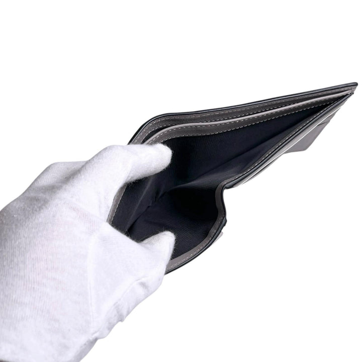 Pristine Valentino Garavani Bifold Wallet V logo gray leather mens 1Y2P0445LMV
