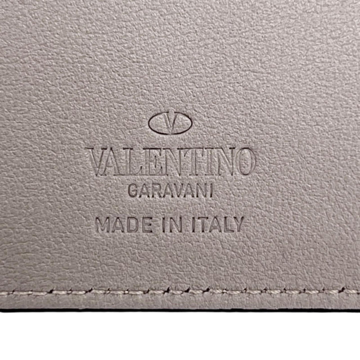 Pristine Valentino Garavani Bifold Wallet V logo gray leather mens 1Y2P0445LMV