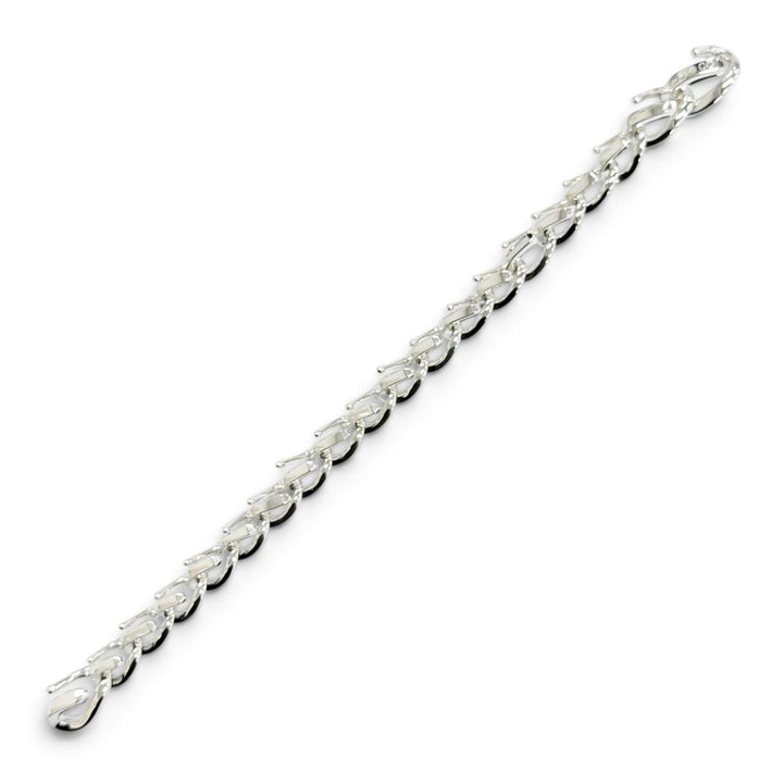 Excellent TIFFANY&Co. Forged Medium Link Bracelet High Polish Silver AG925