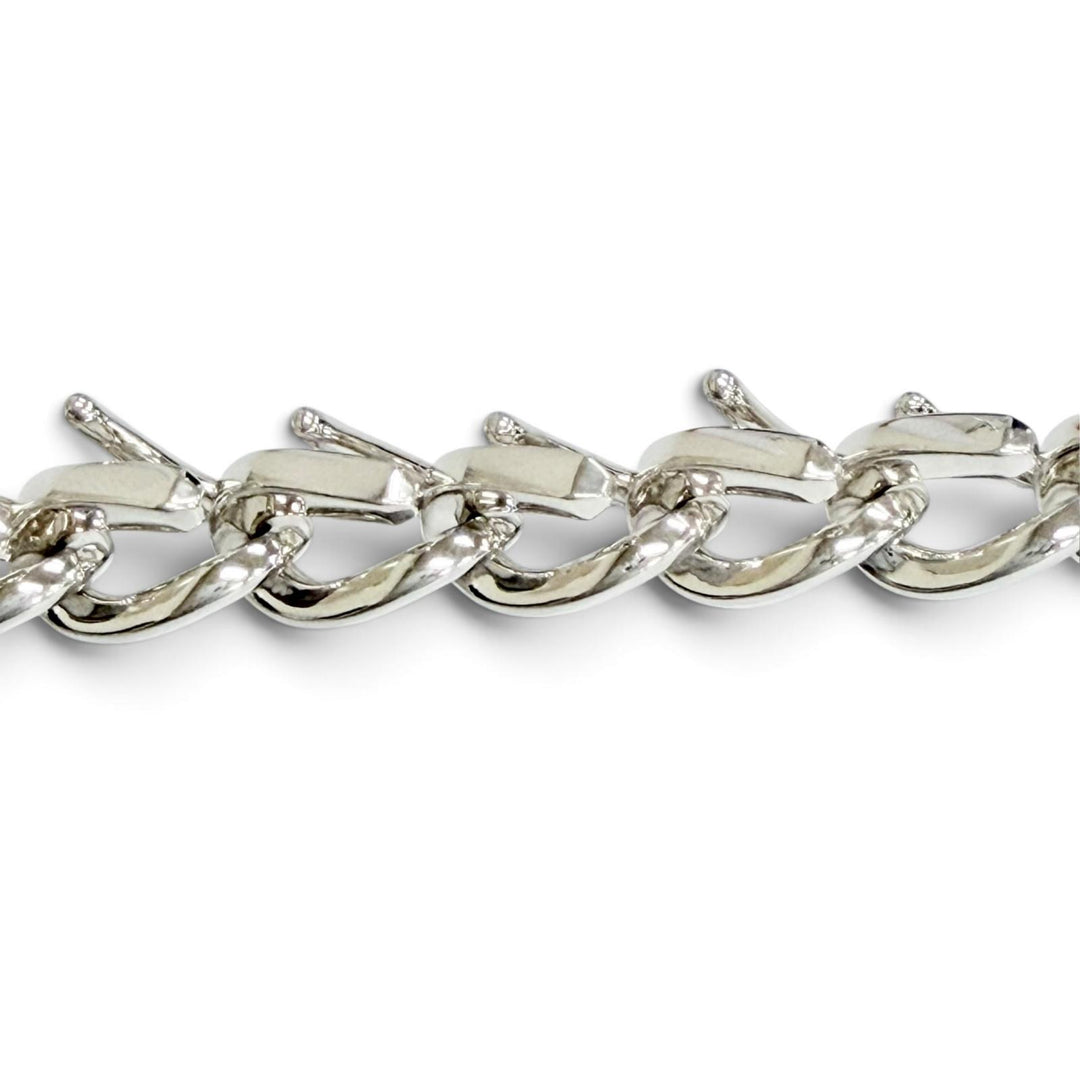 Excellent TIFFANY&Co. Forged Medium Link Bracelet High Polish Silver AG925