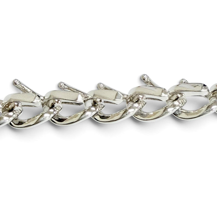 Excellent TIFFANY&Co. Forged Medium Link Bracelet High Polish Silver AG925