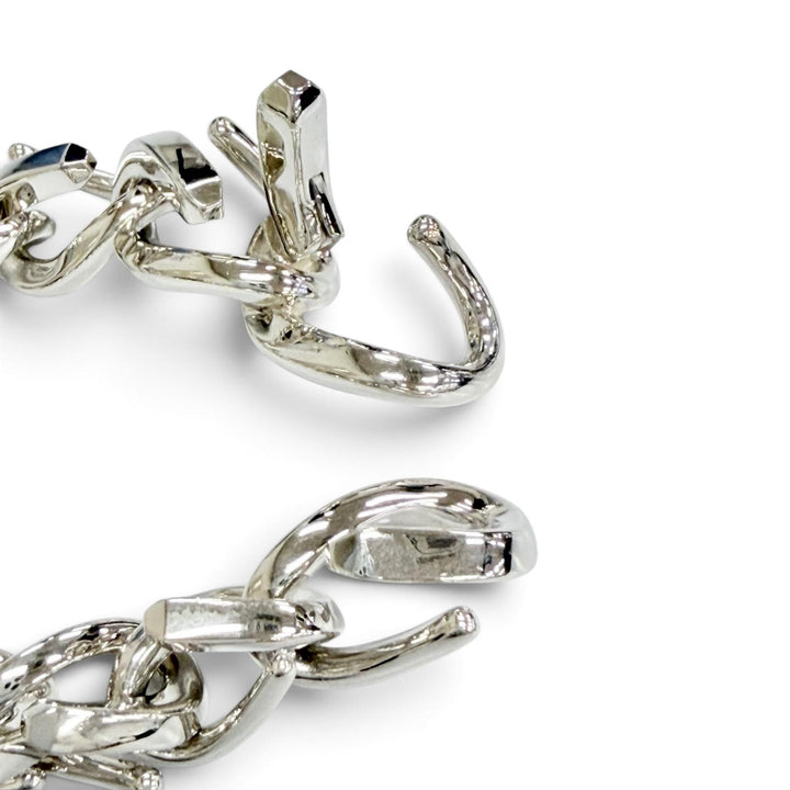 Excellent TIFFANY&Co. Forged Medium Link Bracelet High Polish Silver AG925