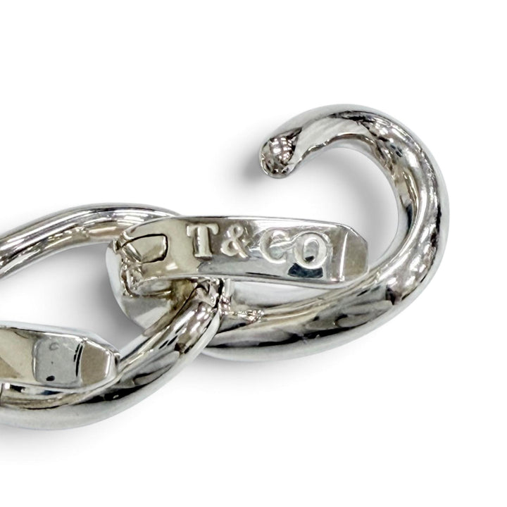 Excellent TIFFANY&Co. Forged Medium Link Bracelet High Polish Silver AG925