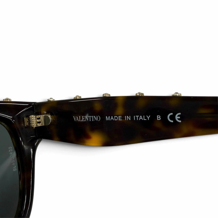 Great VALENTINO sunglasses Rhinestone Rockstud Brown marble Women VA4023