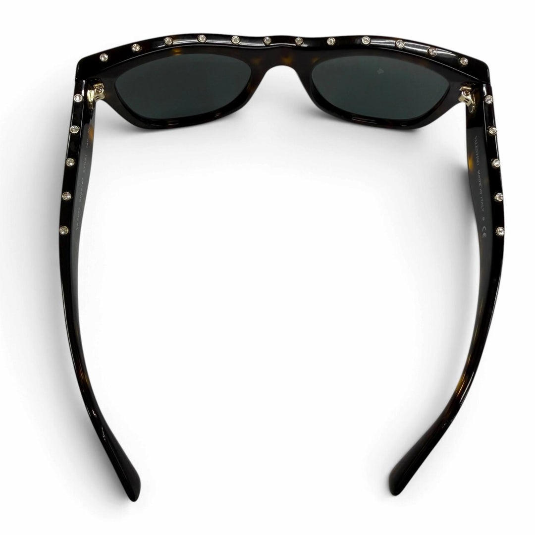 Great VALENTINO sunglasses Rhinestone Rockstud Brown marble Women VA4023