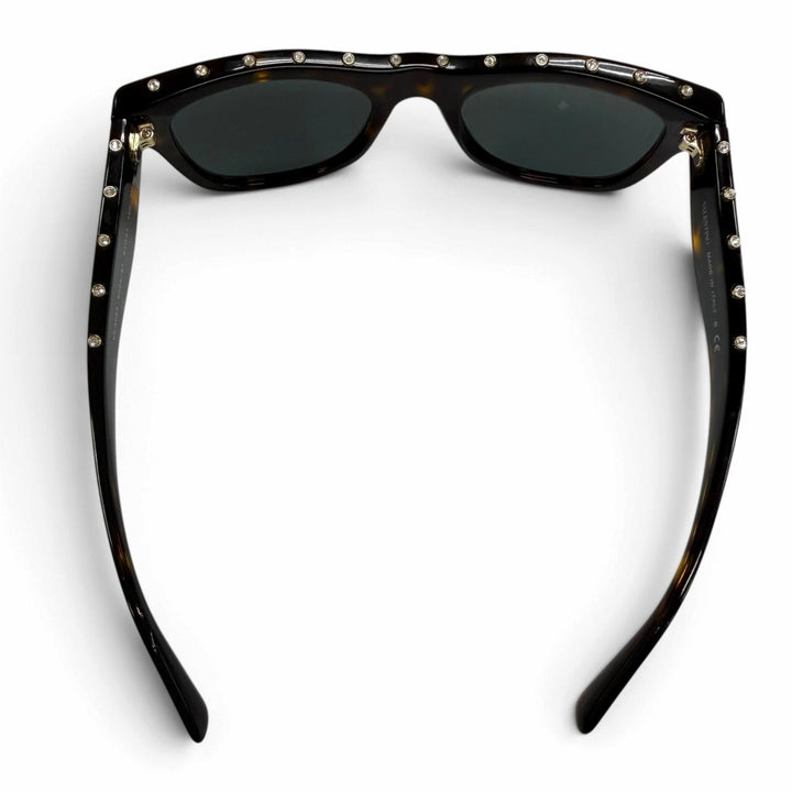 Great VALENTINO sunglasses Rhinestone Rockstud Brown marble Women VA4023