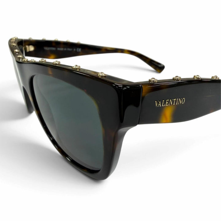 Great VALENTINO sunglasses Rhinestone Rockstud Brown marble Women VA4023
