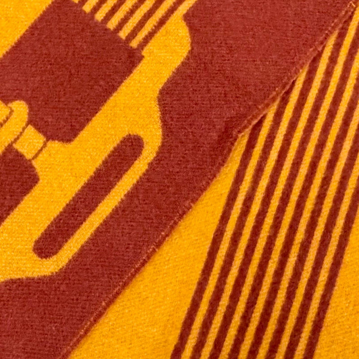 Pristine HERMES Scarf Sangle a Boucle fringe Orange brown cashmere Women
