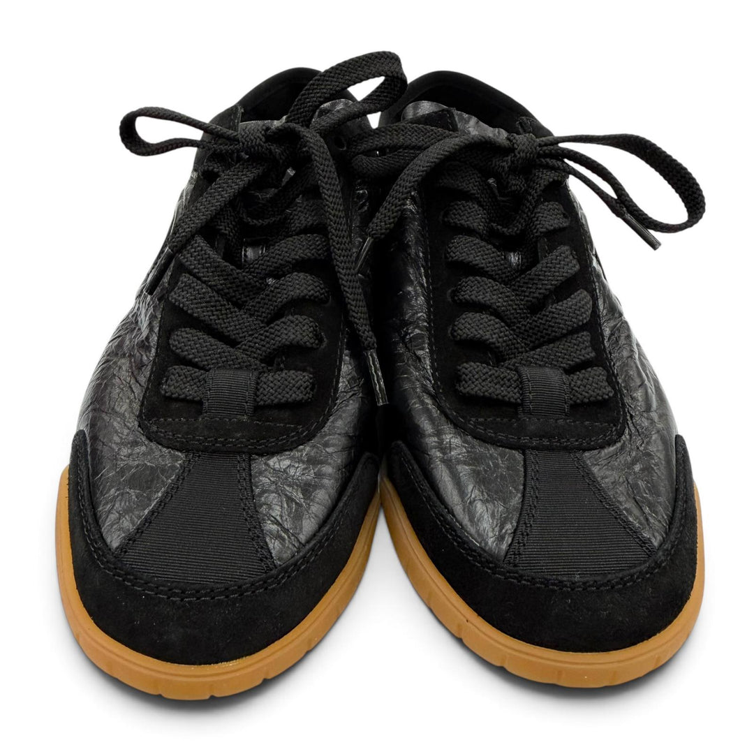 Excellent CHANEL sneakers COCO Mark Lace-up Leather black Women 37 G45996