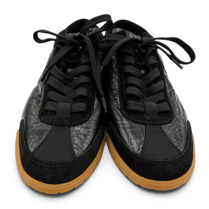 Excellent CHANEL sneakers COCO Mark Lace-up Leather black Women 37 G45996
