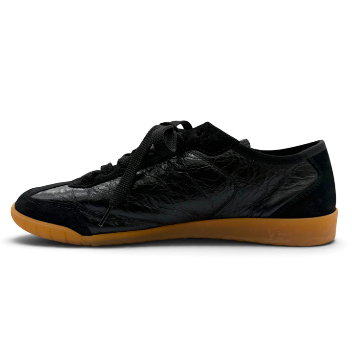 Excellent CHANEL sneakers COCO Mark Lace-up Leather black Women 37 G45996