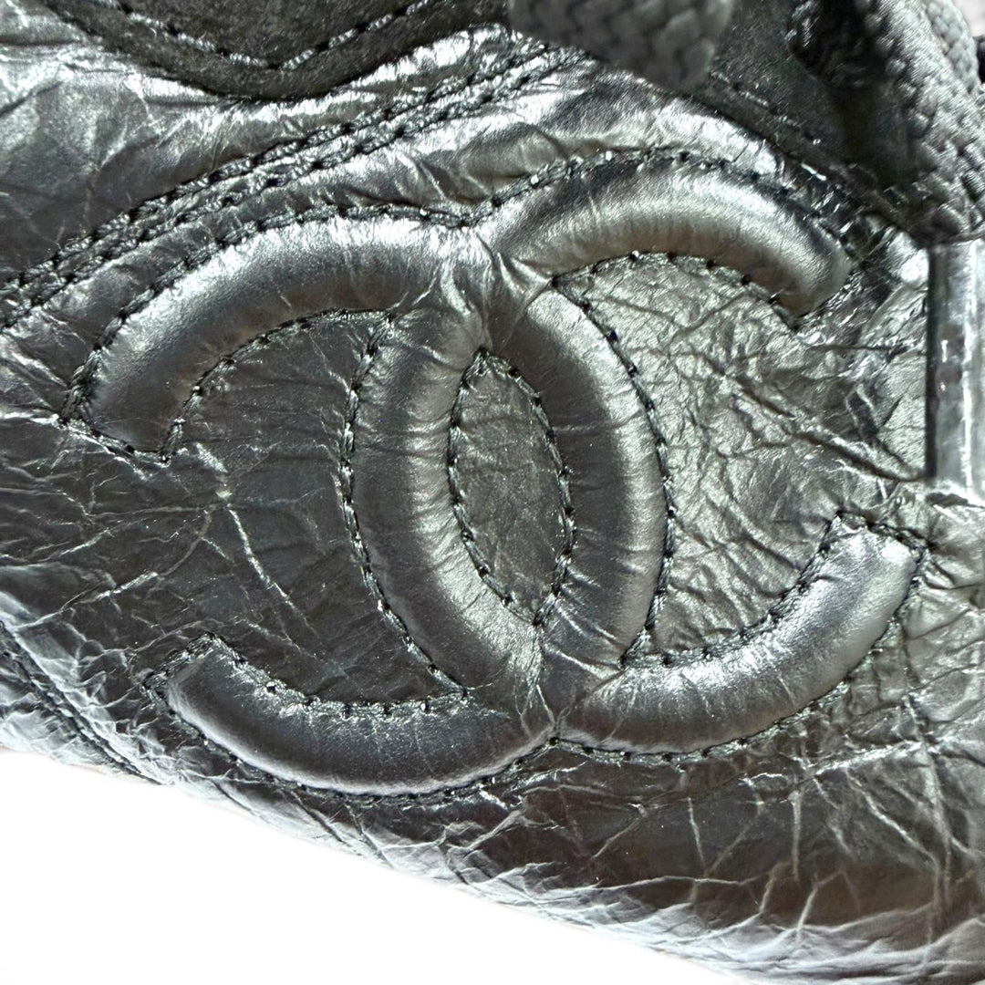 Excellent CHANEL sneakers COCO Mark Lace-up Leather black Women 37 G45996