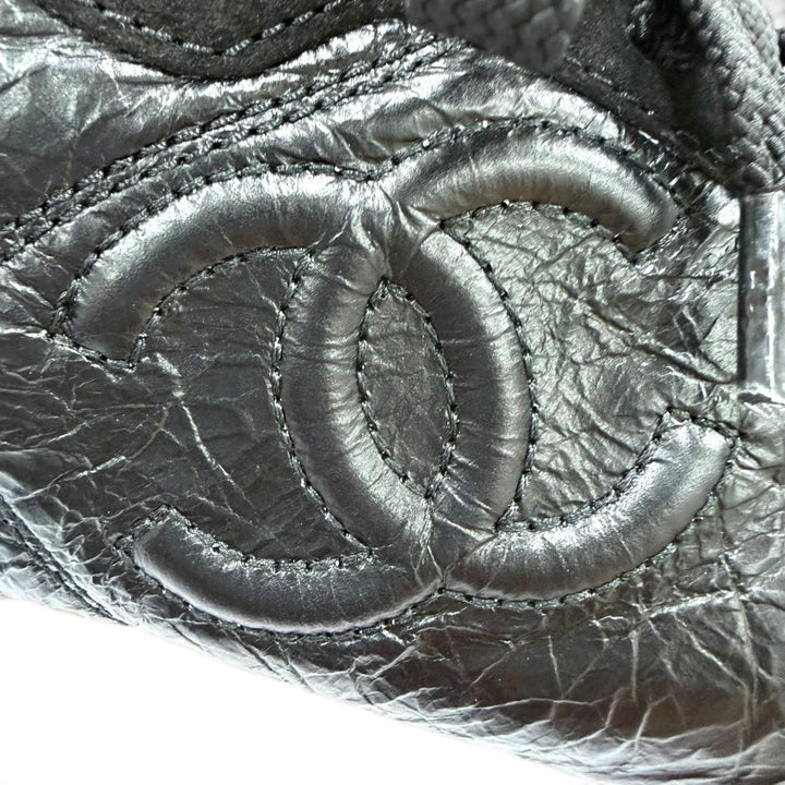 Excellent CHANEL sneakers COCO Mark Lace-up Leather black Women 37 G45996