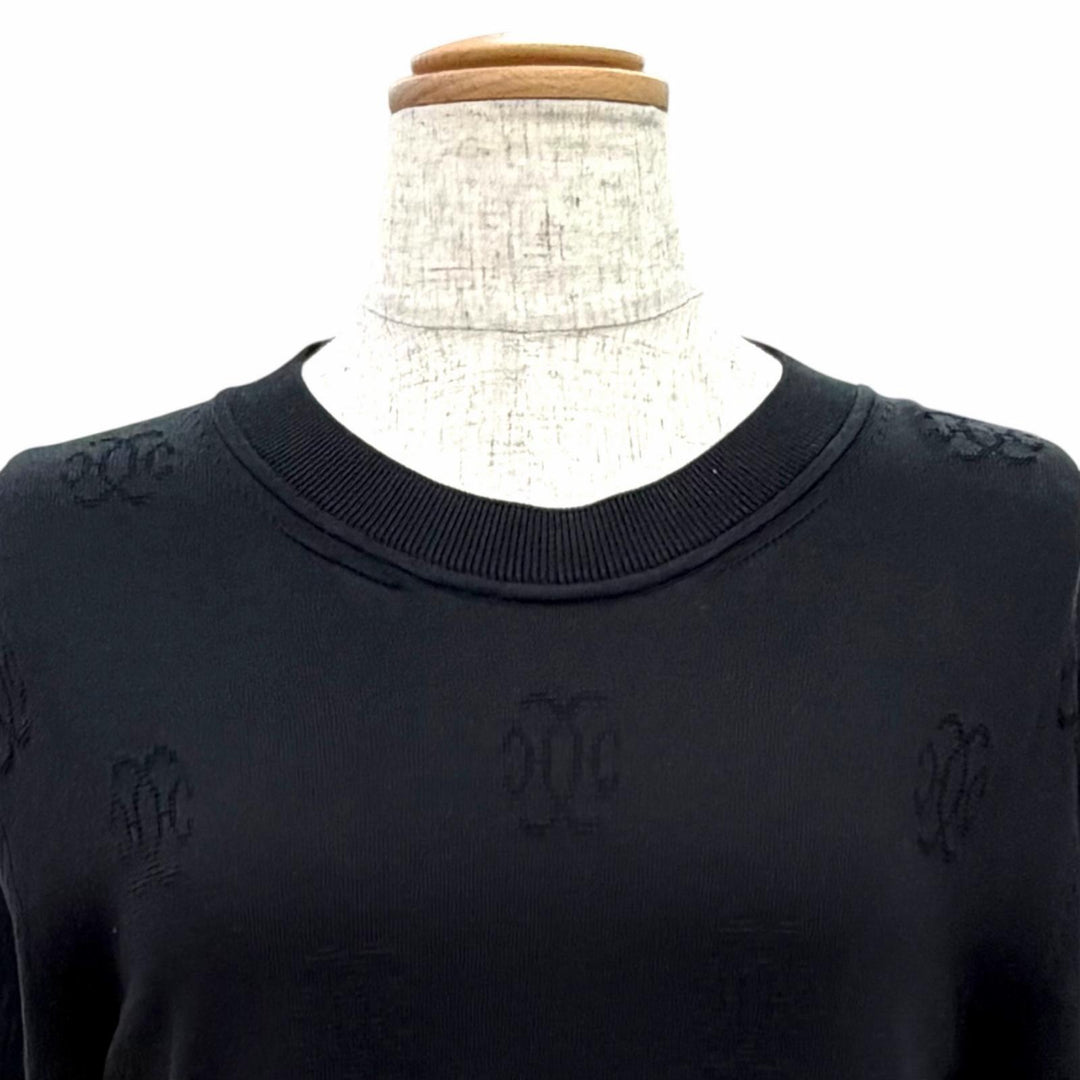 Great HERMES H-lift all-over print long-sleeve knit sweater black silk IT 36