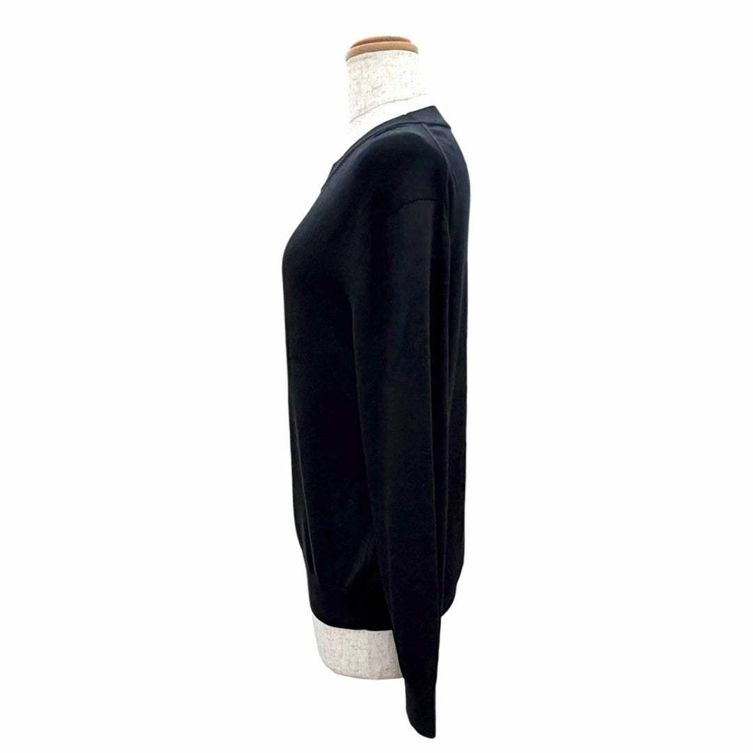 Great HERMES H-lift all-over print long-sleeve knit sweater black silk IT 36