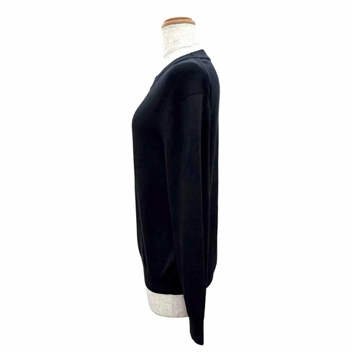 Great HERMES H-lift all-over print long-sleeve knit sweater black silk IT 36
