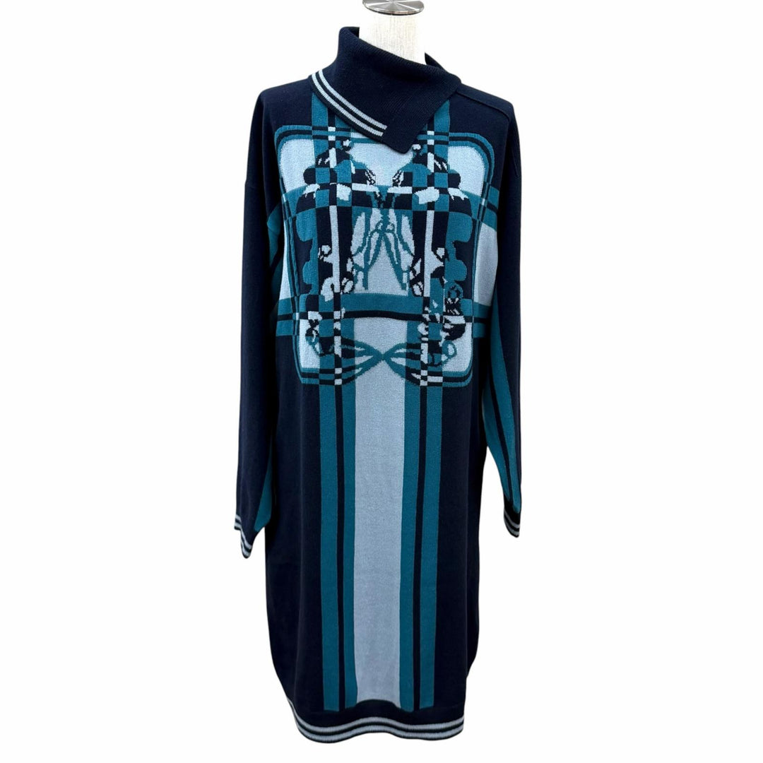 Great HERMES one piece BRIDES de GALA Tartan knit cashmere IT 36 3H2502DD