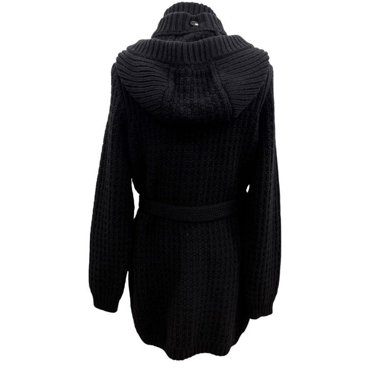 Pristine TAGLIATORE coat FERNIE Logo button long-sleeve stand collar black wool