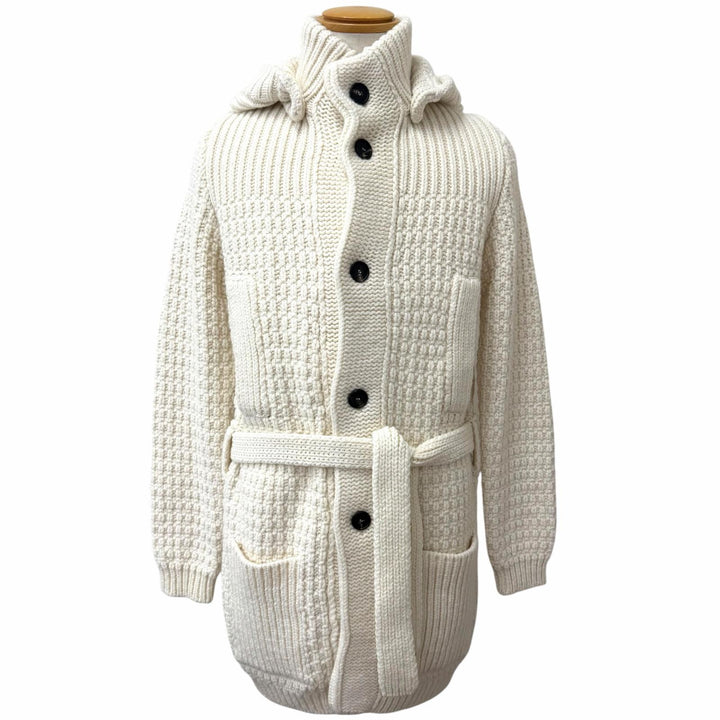 Pristine TAGLIATORE coat FERNIE Logo button belted hooded knit