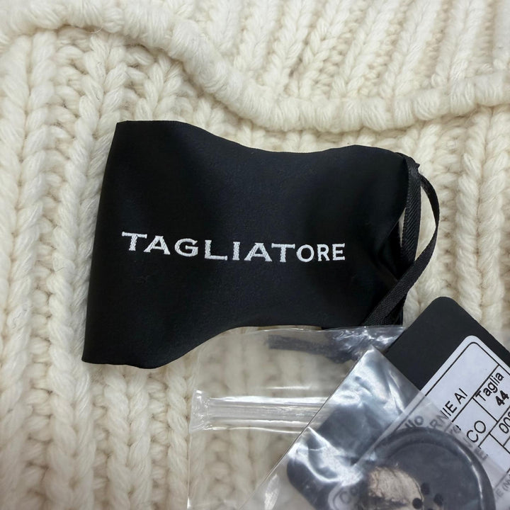 Pristine TAGLIATORE coat FERNIE Logo button belted hooded knit