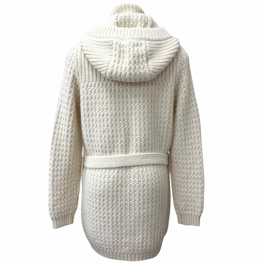 Pristine TAGLIATORE coat FERNIE Logo button belted hooded knit