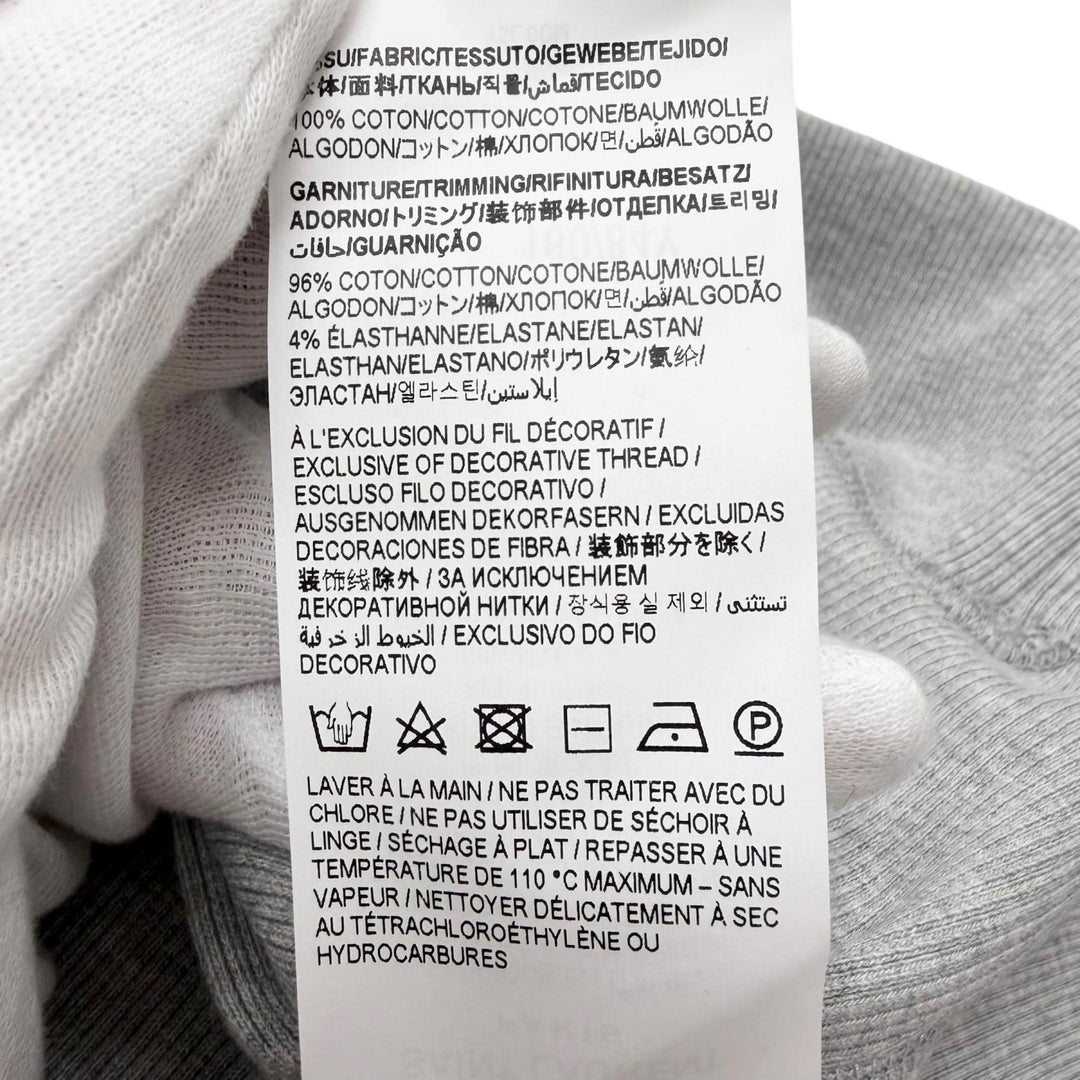 Pristine SAINT LAURENT PARIS hoodie YSL logo embroidered pullover hoodie gray